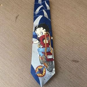 BIKER BETTY BOOP Neck Tie Fleischer Studios Motorcycle Made in USA Beans McGee